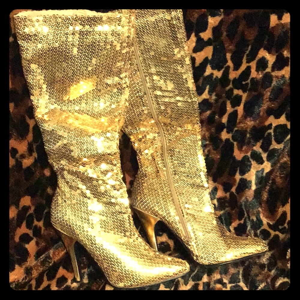 Heel sequins Knee Boots